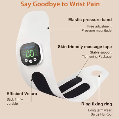EMS Electric Cordless Hand Wrist Massager 10 Mode Vibration Massage Relieve Hand Muscle Fatigue USB Rechargeable Wrist Brace Wra