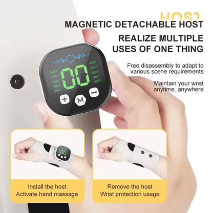 EMS Electric Cordless Hand Wrist Massager 10 Mode Vibration Massage Relieve Hand Muscle Fatigue USB Rechargeable Wrist Brace Wra