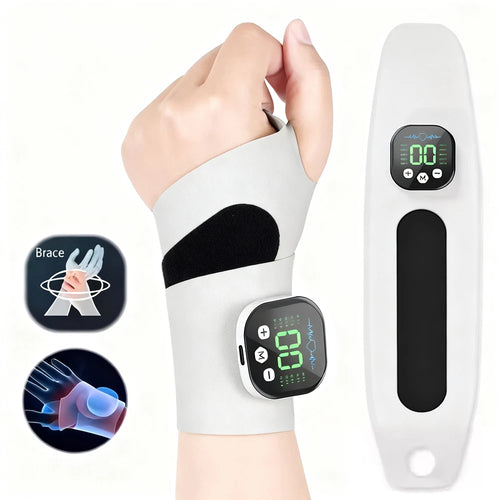 EMS Electric Cordless Hand Wrist Massager 10 Mode Vibration Massage Relieve Hand Muscle Fatigue USB Rechargeable Wrist Brace Wra